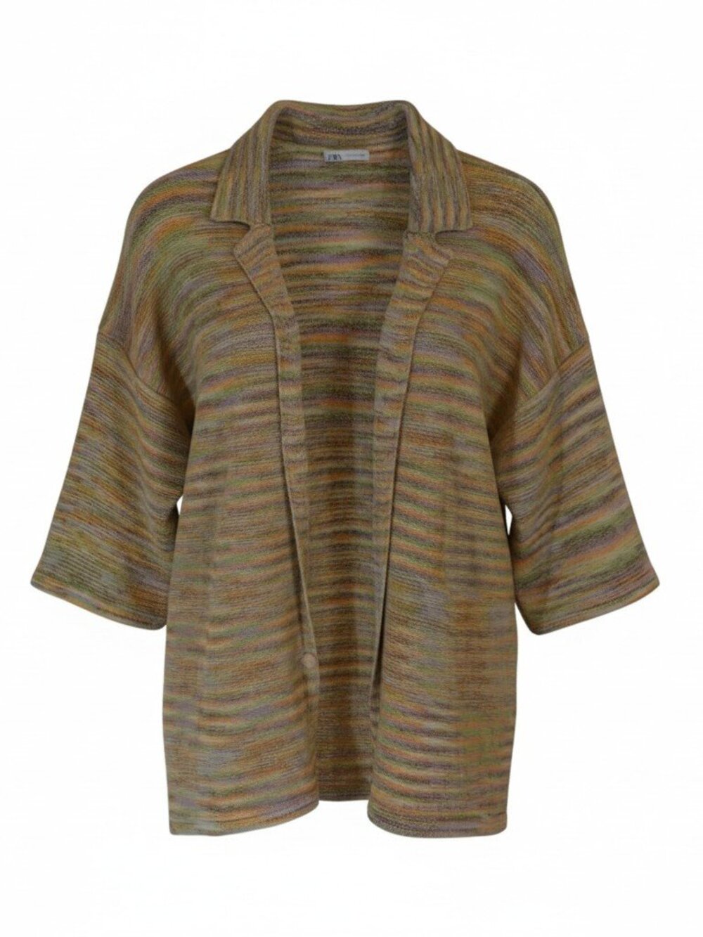 ZARA Women XL Multicolor Space Dye Button Front Knit Cardigan Sweater